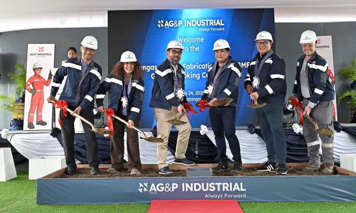 AG&P Industrial representatives at the Batangas fabrication-yard groundbreaking.