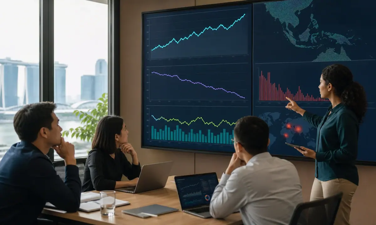 Southeast Asian app-growth team reviews dashboards where installation and long-term retention trends move in different directions.