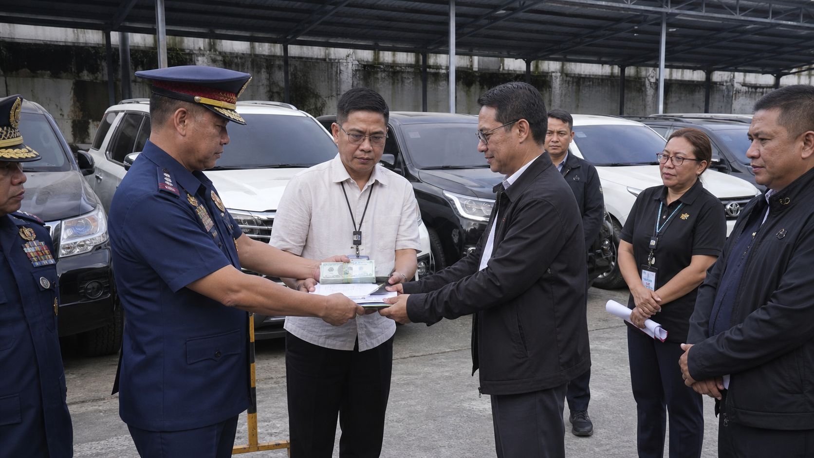 Story-specific raster photograph illustrating DOF leads turnover of PhP205 million in revenues from successful sale of forfeited luxury vehicles.