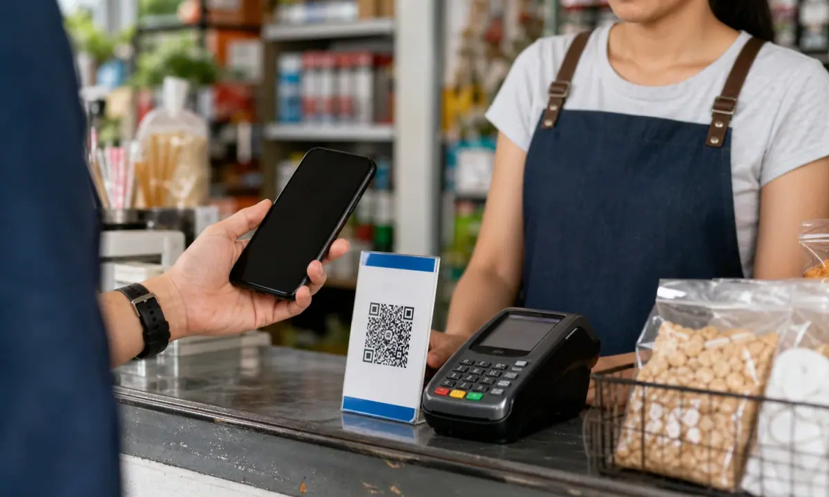 A Southeast Asian digital banking and merchant checkout workflow.