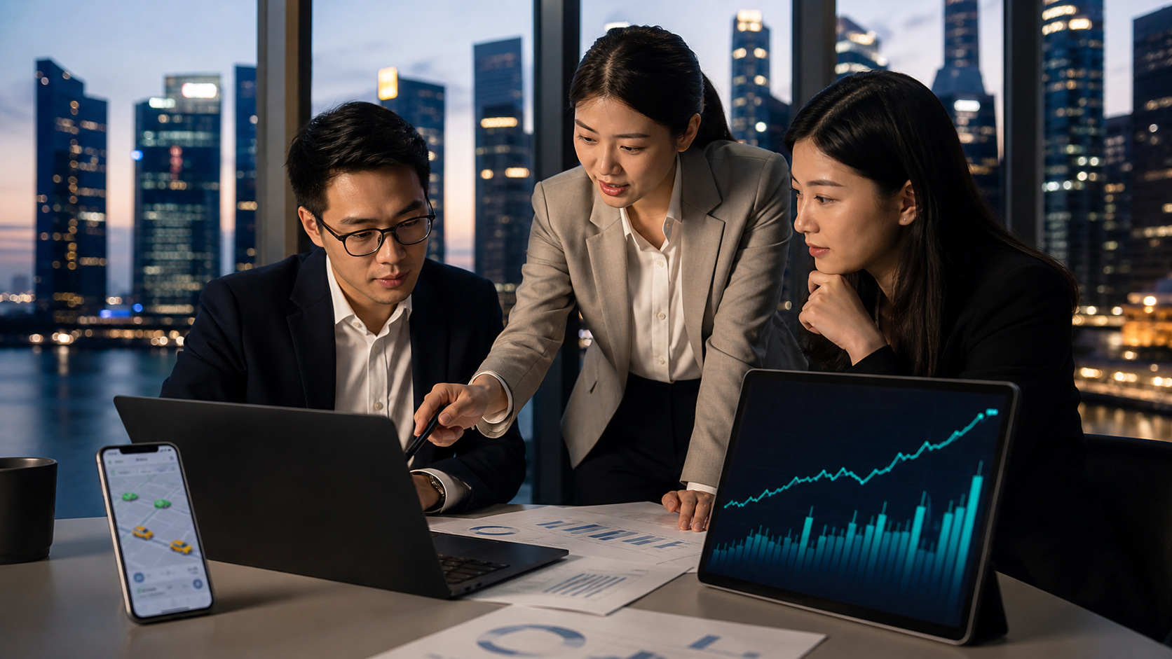 Story-specific raster photograph illustrating Others August 4, 2026 Grab Reports Record Second Quarter 2026 Results, Raises Full-Year Guidance and Announces $750 Million Share Repurchase Program Q2 2026 Revenue grew 22% year-over-year to $997 million Q2 2026 On-Demand GMV grew 21% year-over-year to $6.5 billion Q2 2026 Profit for the period of $235 million, up $215 million year-over-year Q2 2026 Adjusted EBITDA 1 grew 54% year-over-year to $168 million Adjusted Free Cash Flow of $450 million on a trailing twelve months basis.