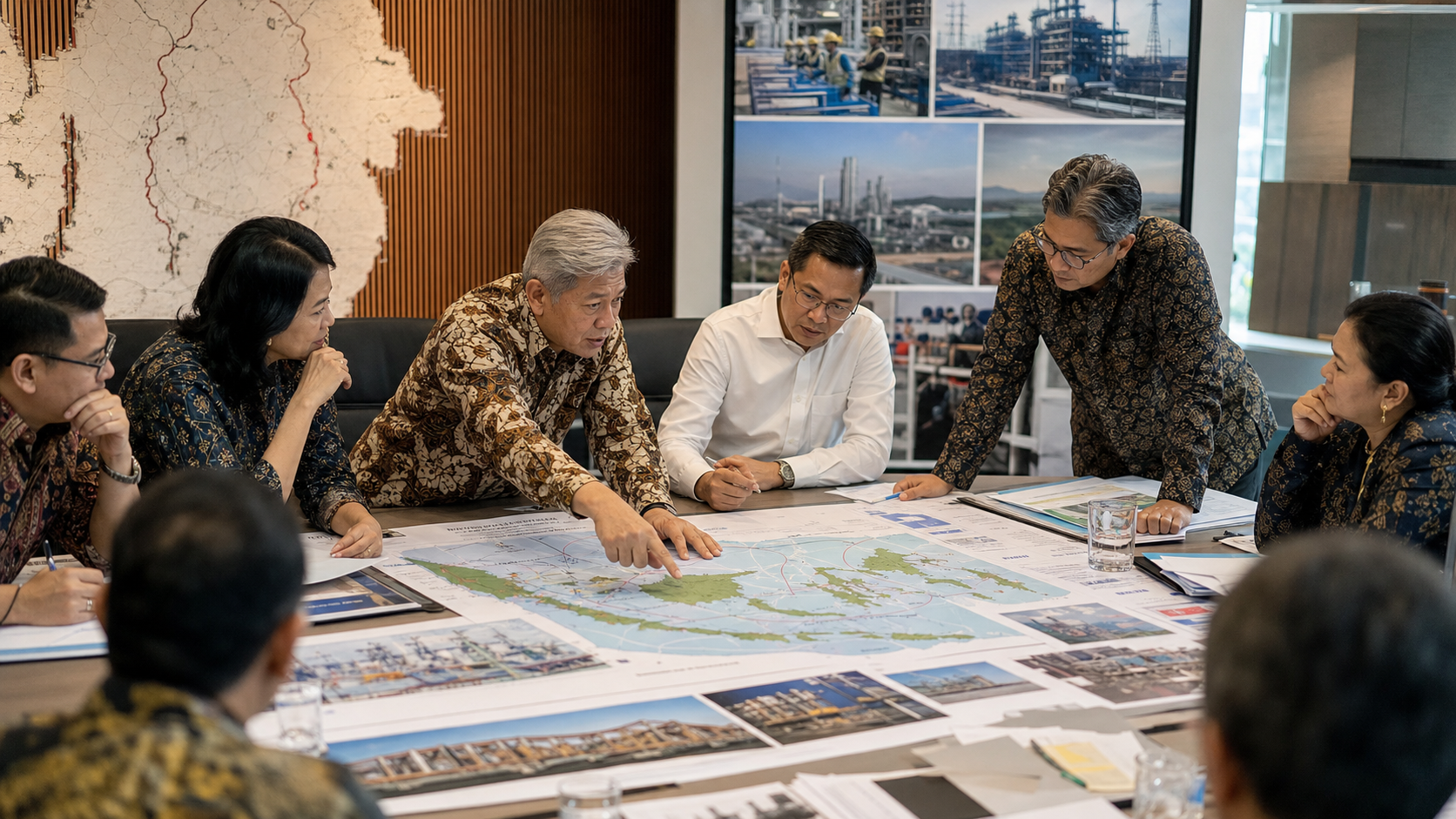 Indonesian business leaders at a business strategy roundtable.