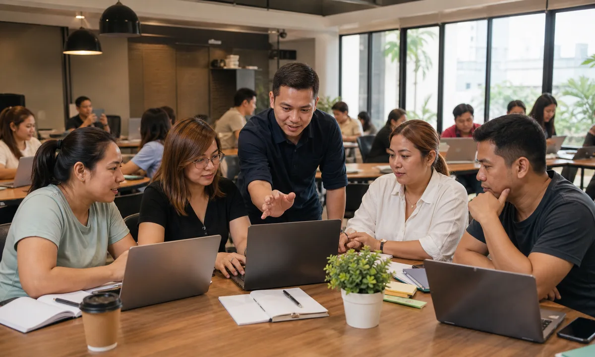 AI-generated editorial illustration for DOST-Caraga and Limitless Lab take practical AI training to Philippine MSMEs