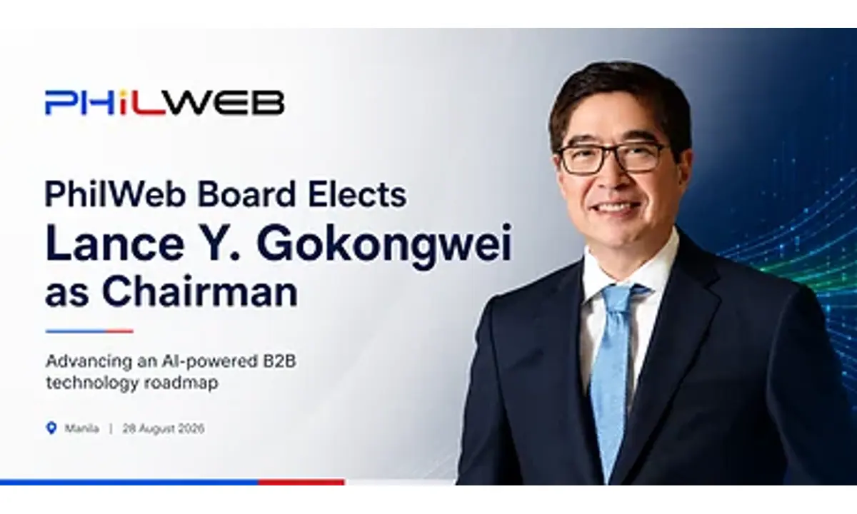 PhilWeb announcement graphic naming Lance Gokongwei as chairman