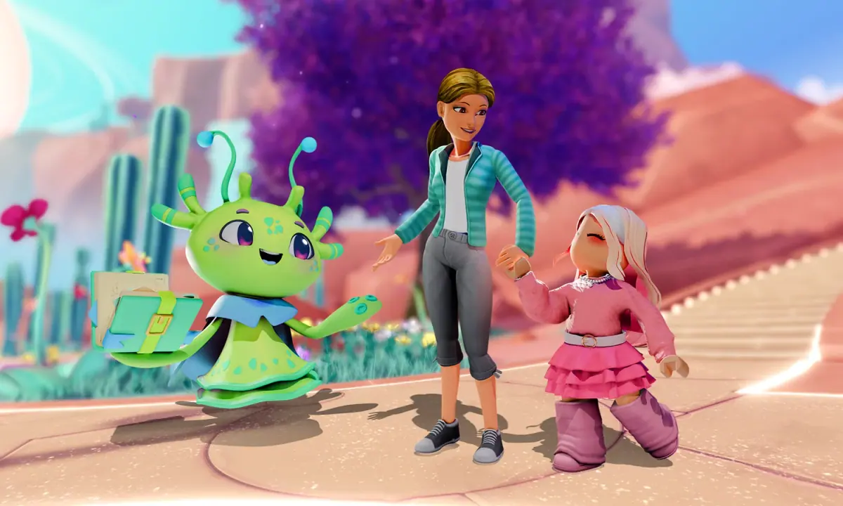 Roblox Family Zone official newsroom image showing a Roblox avatar in the Family Zone experience.