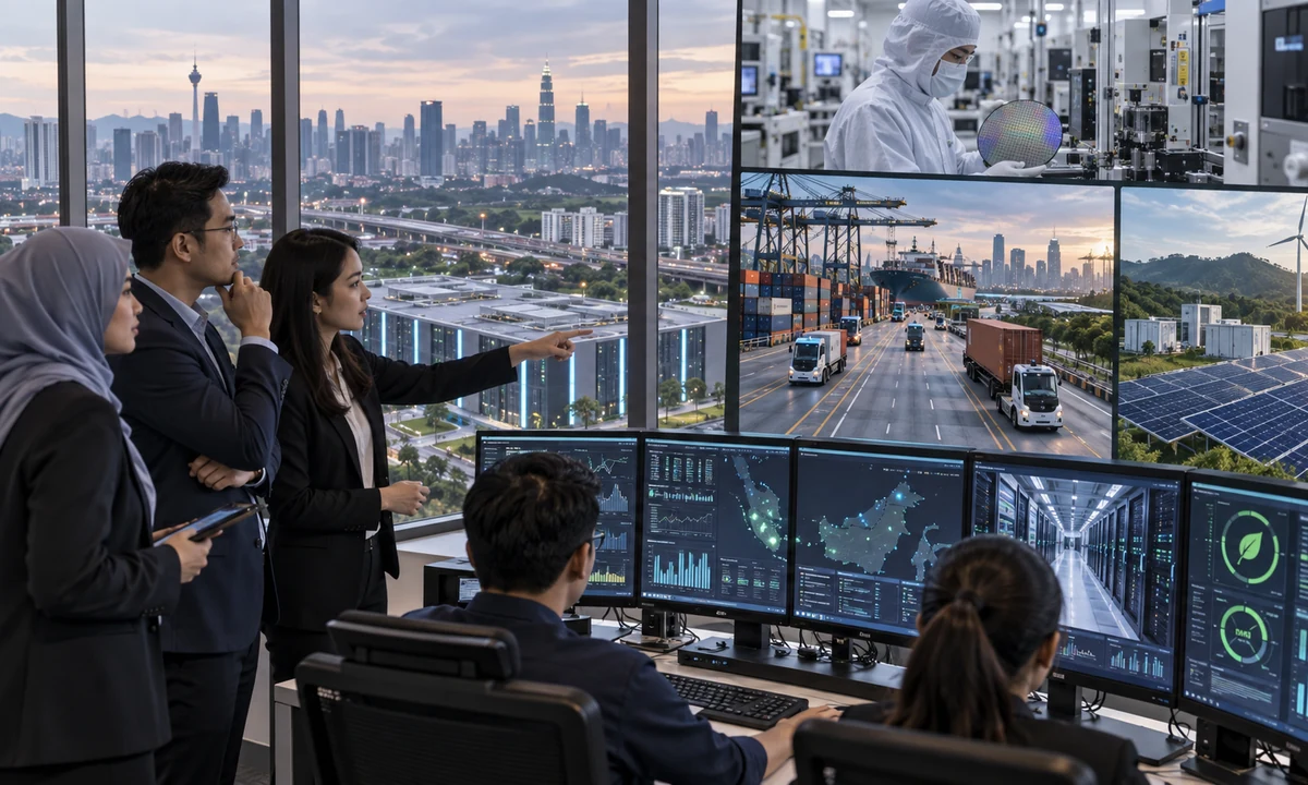 Malaysian engineers and policy teams monitor data centres, semiconductor manufacturing, logistics and renewable power.
